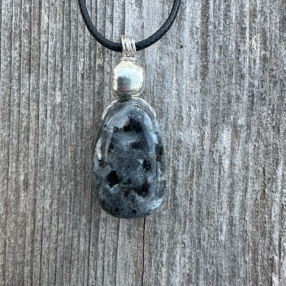 Larvikite - Black Moonstone Necklace